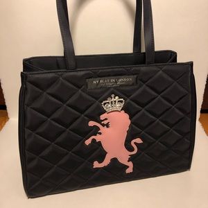 My Flat in London black quilted tote